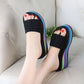 Multi Color Rainbow Platform Heel Summer Women Slippers