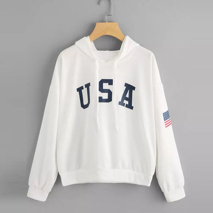 Womens USA Flag National Hoodies