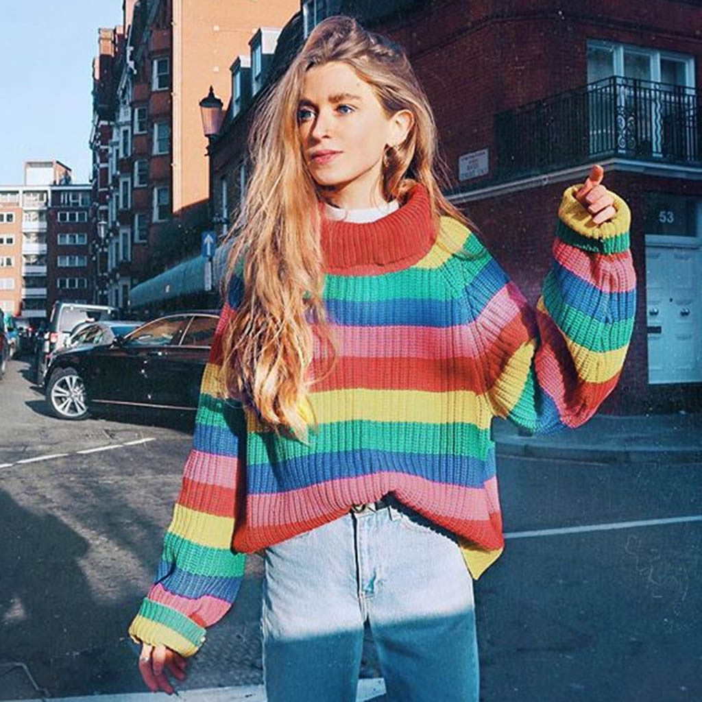 Women's Colorful Knit Sweater