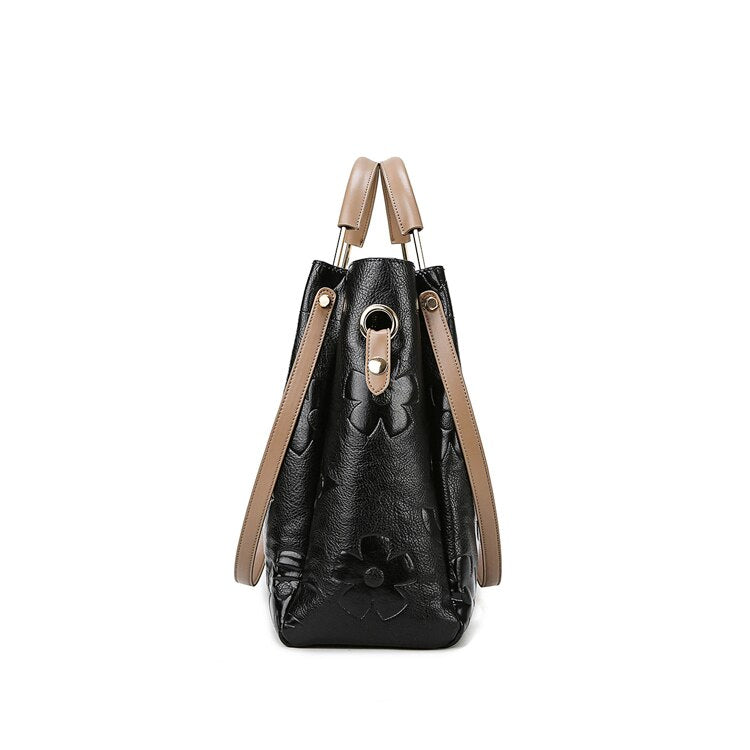 Genuine Leather Large Capacity Elegant Tote Shoulder Bag For Women