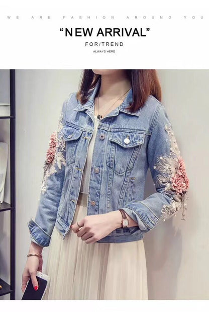 Floral Emroidery Denim Jackets