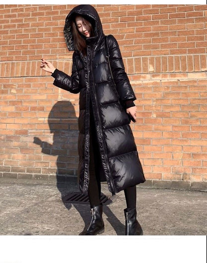 Women Brilliant Puffy Long Coats