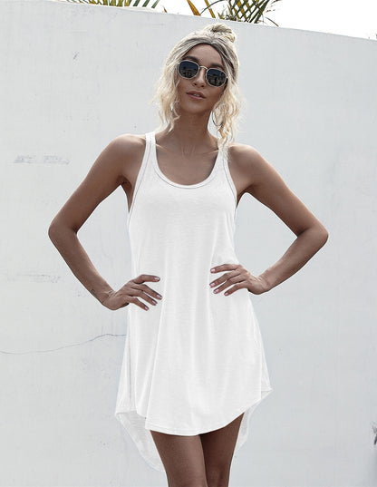 Women's Casual Off-Shoulder Summer Beach Tank Dress