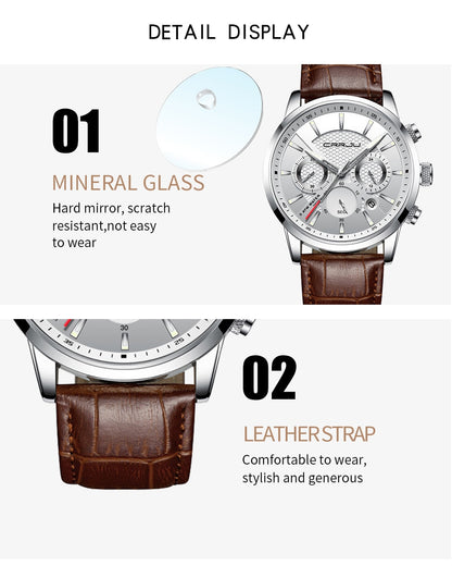 Mens Leather Strap Watch