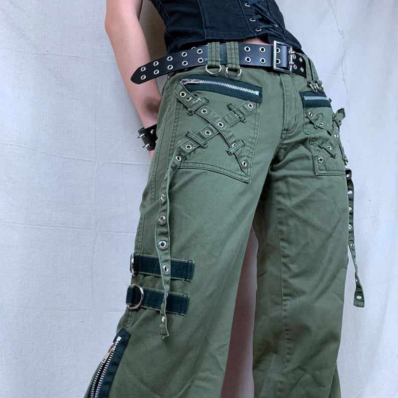 Vintage 90s Style Low Waist Cargo Pant For Women