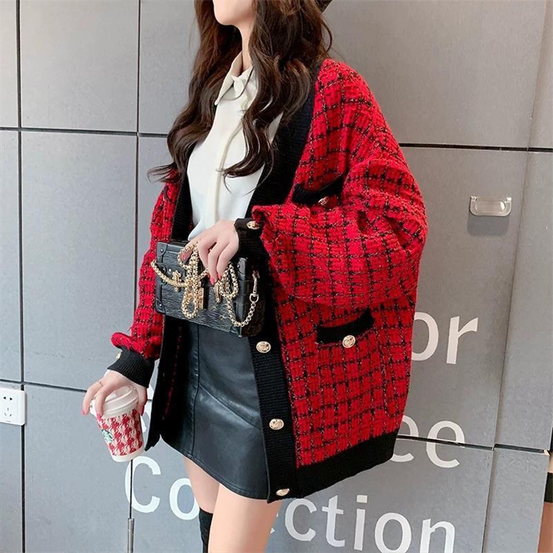 Women's Thick Plaid Cardigans