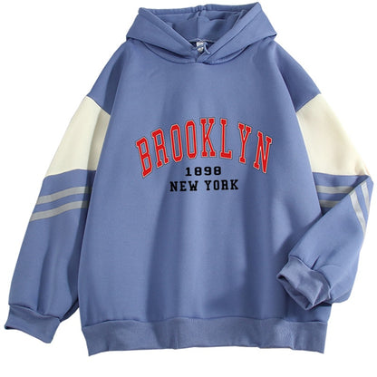 Brooklyn 1898 New York Hoodie – Unisex Oversized Korean Streetwear Sweatshirt