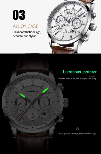 Mens Leather Strap Watch