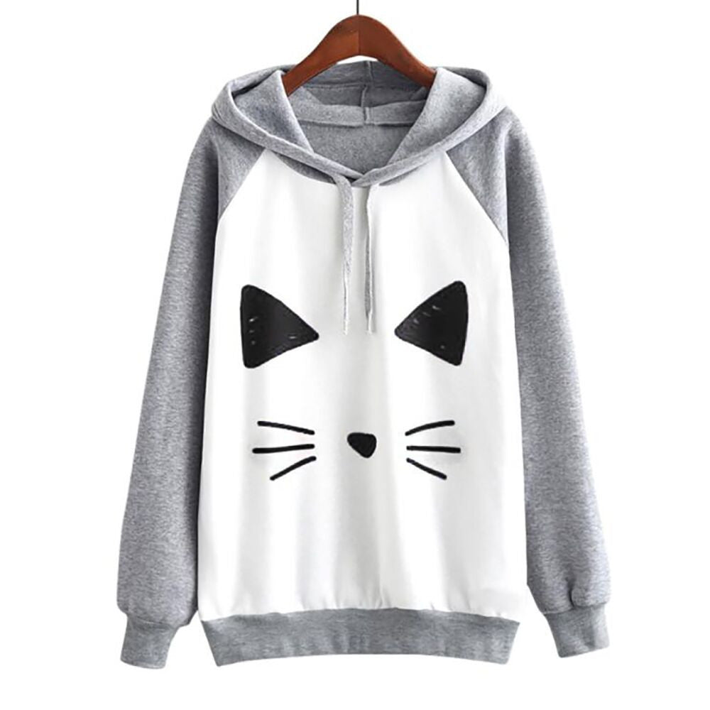 Meow on Chest Cool Cat Hoodies