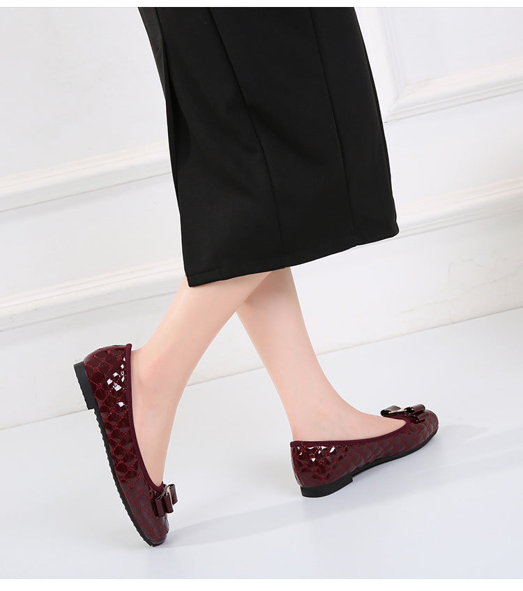 Black Designer Flat Women Shiny Elegant Shoes
