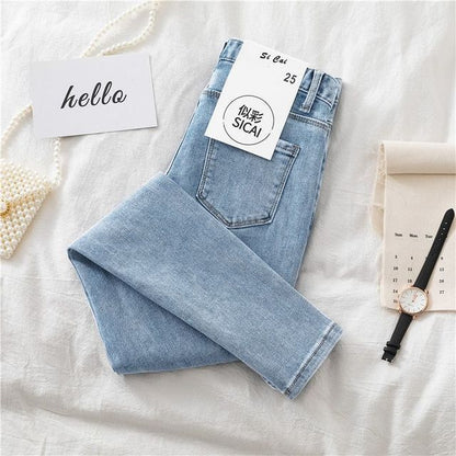 Women Grey High Waisted Jeans