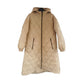 Womens Geometrical Design Cotton Hooded Long Coats