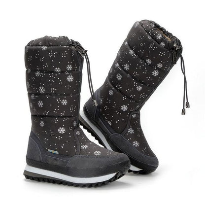 Knee High Warm Front Zipper Snow Boots