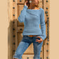 Women's Slash Neck Slim Sweaters