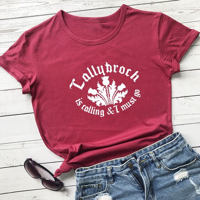 New Arrival Cotton Soft Lallybroch is Calling T-Shirts For Women