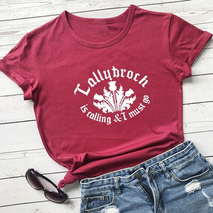 New Arrival Cotton Soft Lallybroch is Calling T-Shirts For Women