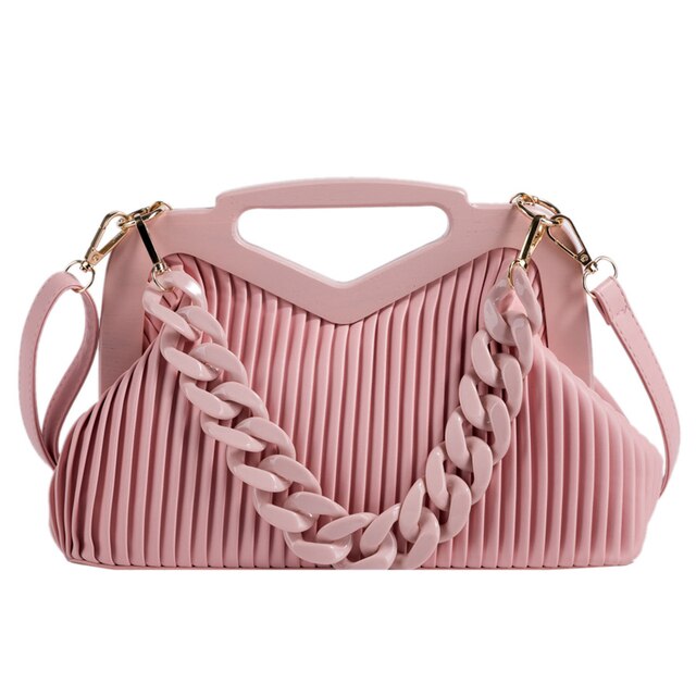 New Luxury Braided Design Woven Chain Leather Bag For Women