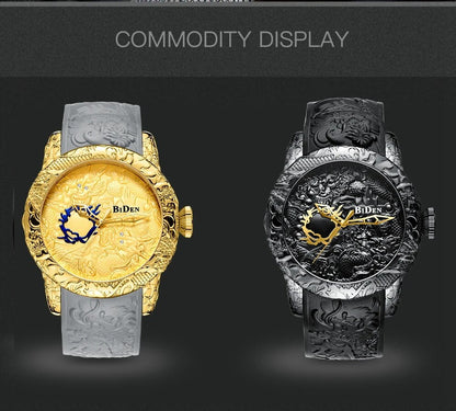 Mens Dragon Designed Waterproof Analog Watches