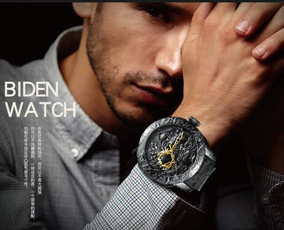 Mens Dragon Designed Waterproof Analog Watches