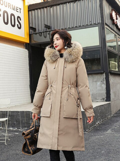 Womens Fur Hooded -30 Degrees Cold Weather Protection Snow Coats