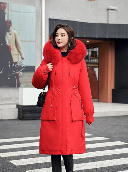 Womens Fur Hooded -30 Degrees Cold Weather Protection Snow Coats