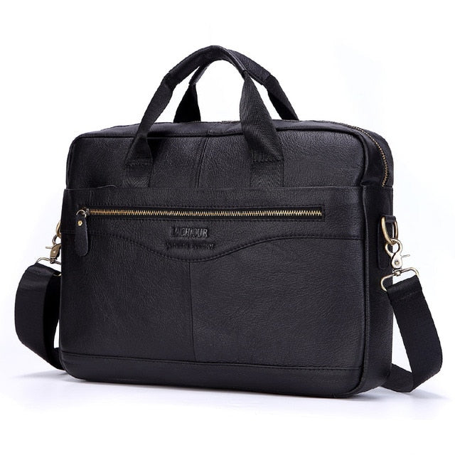 Genuine Leather Business Style Big Messenger Handbags For Men Women