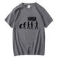 Womens Human Evolution Cool Summer T-Shirts