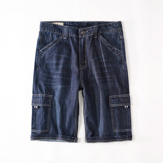 Mens Plus Size Cargo Type Summer Jean Shorts