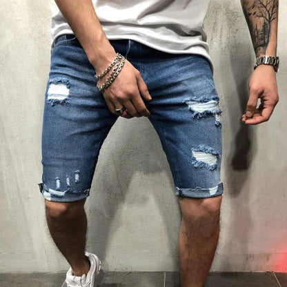 Mens Skinny Slim Summer Jean Shorts