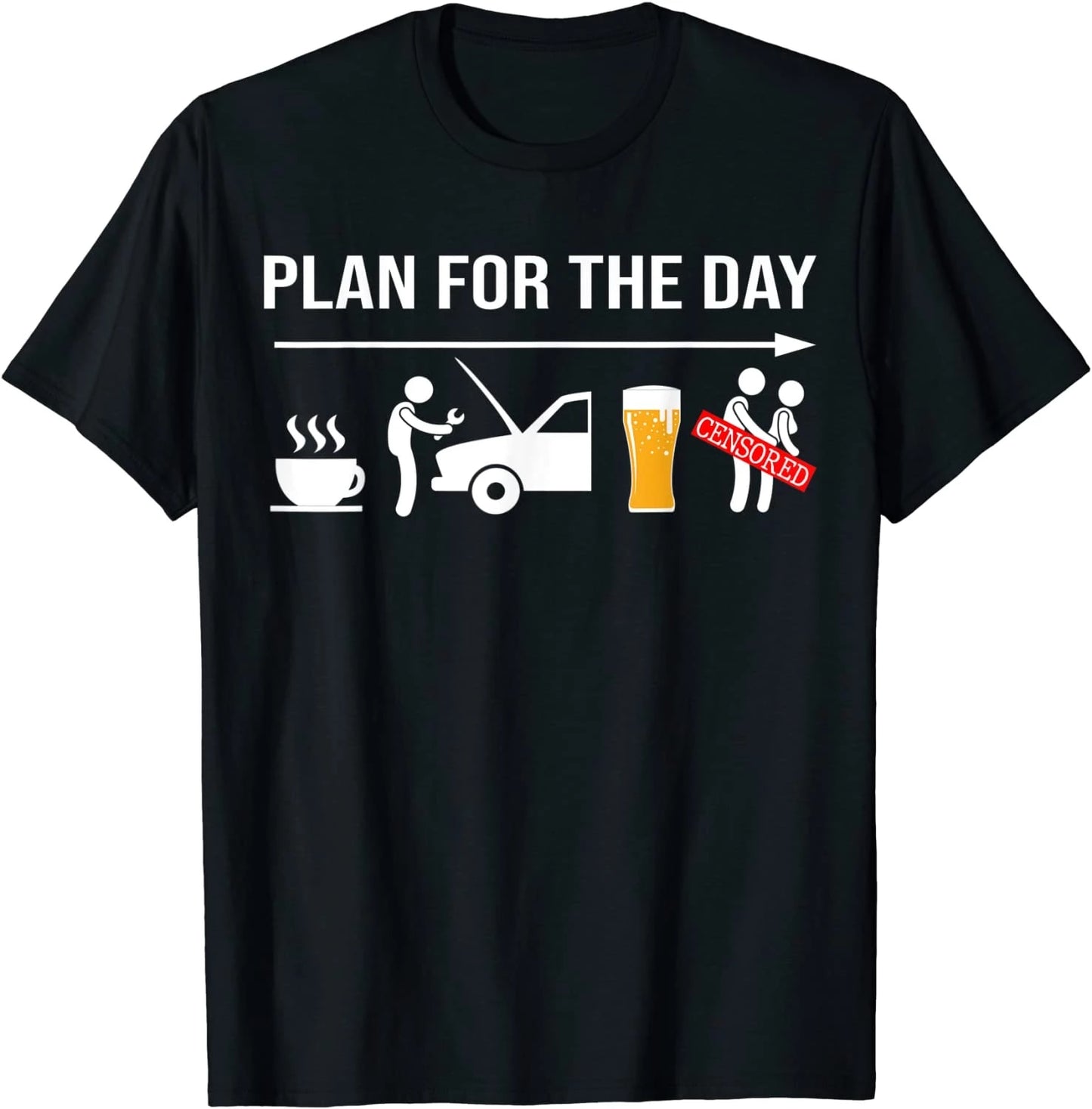 Womens Plan For the Day Funny Meaningful Casual Tops T-Shirts