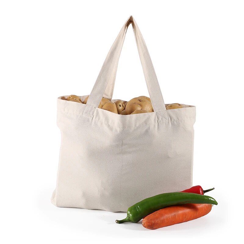 Eco-Friendly Cotton Canvas Shopping Grocery Bags