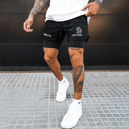 Breathable Quick Dry 2-in-1 Men's Gym Shorts