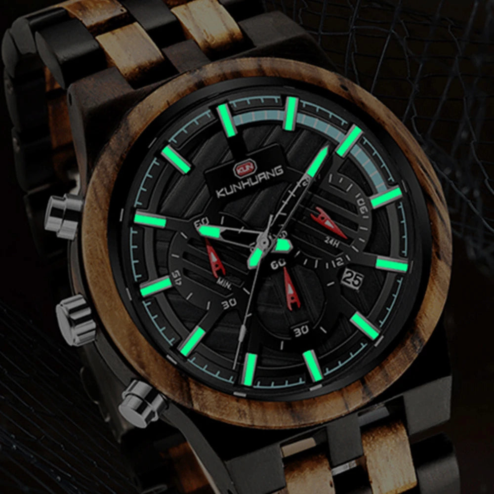 Mens Sport Style Luxury Bamboo Wooden Watches