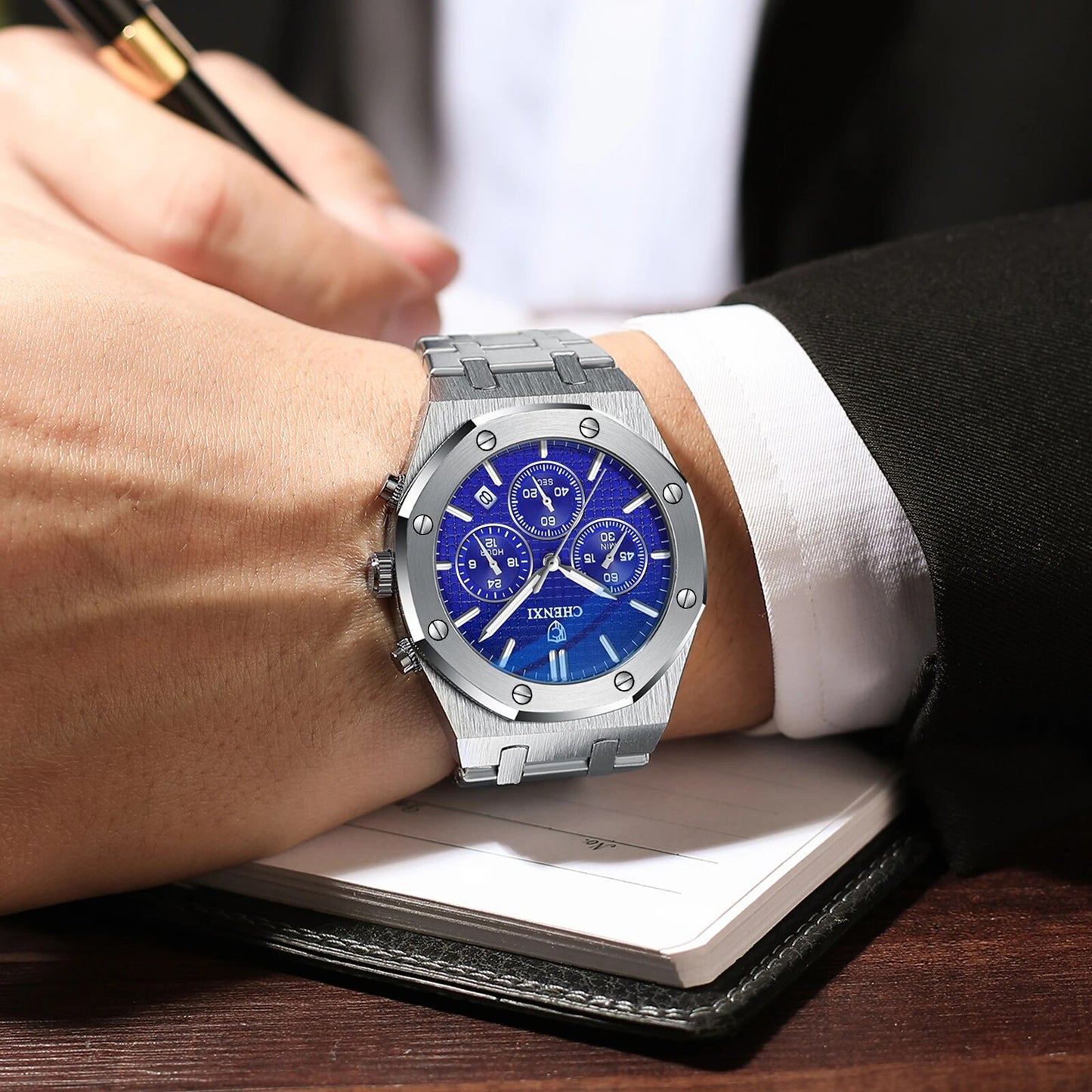 Business Style Mens Top Luxury Quartz Waterproof Watches