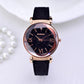 Womens Gold Leather Watches Water Resistance Depth: 3Bar