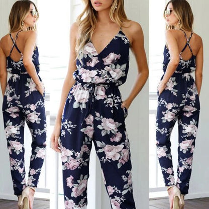 Women's Floral Bodycon Romper Jumpsuits