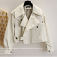 New Spring Autumn Style Turndown Collar Faux Leather Motorcycle Coats