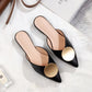 Womens New Designer Faux Leather Pointed Slippers