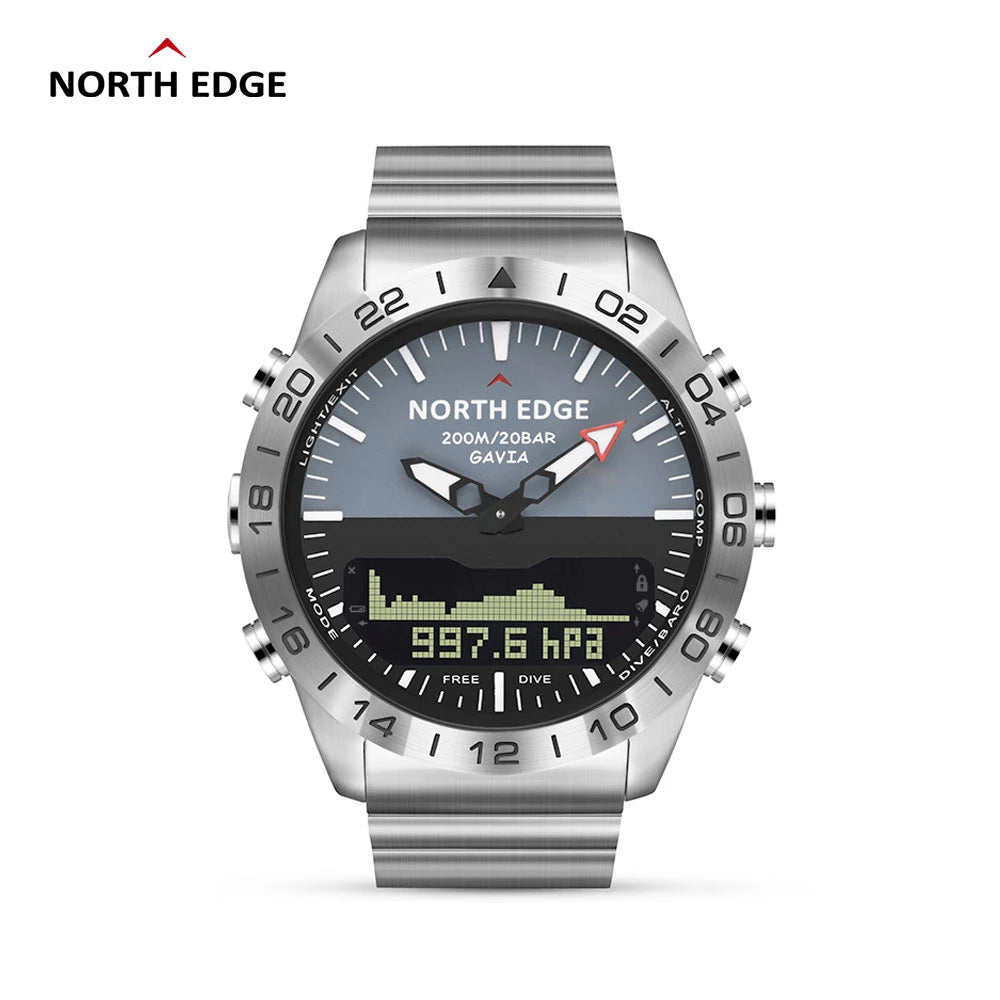 Mens North Edge Stainless Steel Military Type Quartz Analog Watches