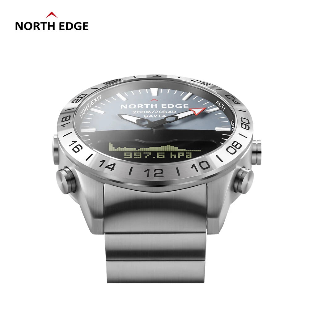 Mens North Edge Stainless Steel Military Type Quartz Analog Watches