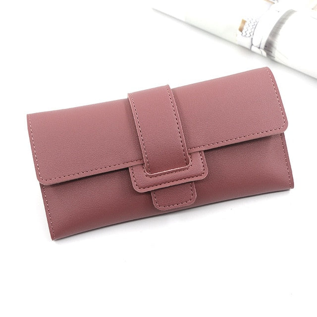 Women Fold Over PU Leather Long Leather Wallets