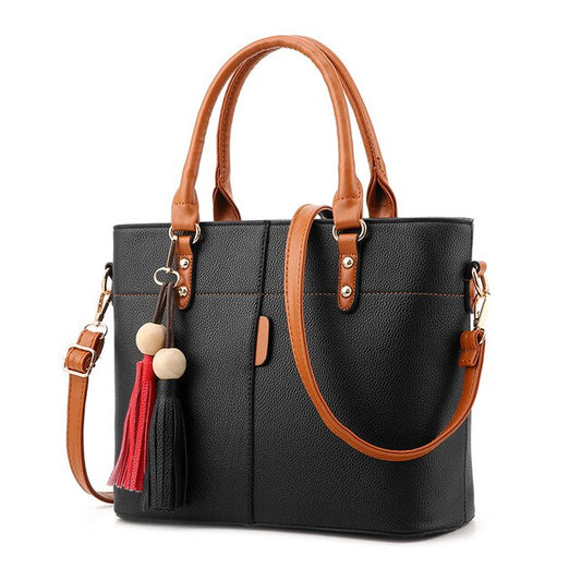 Womens Tassel Leather Tote Bag