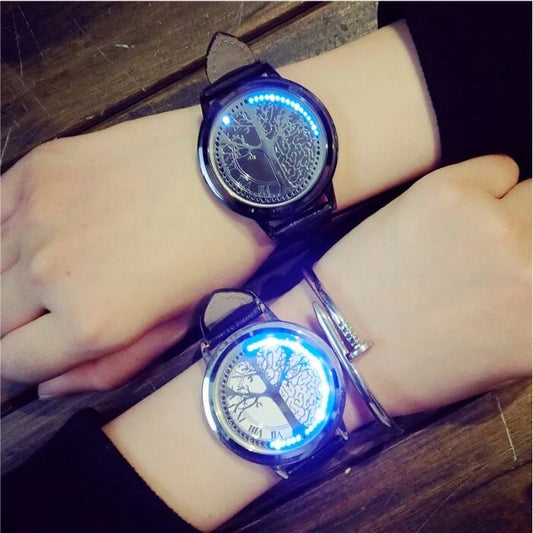 Womens Stainless Steel LED Display Watches