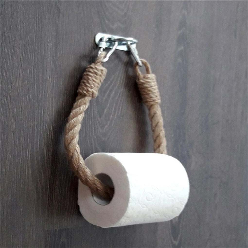 Vintage Woven Hanging Rope Toilet Paper Holder
