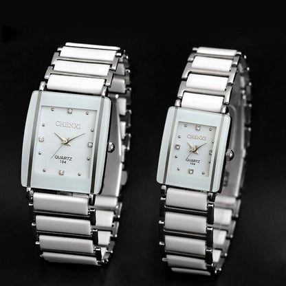 Womens White Black Silver Elegant Quartz Watches