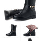Womens Black Leather Mid Calf Boots