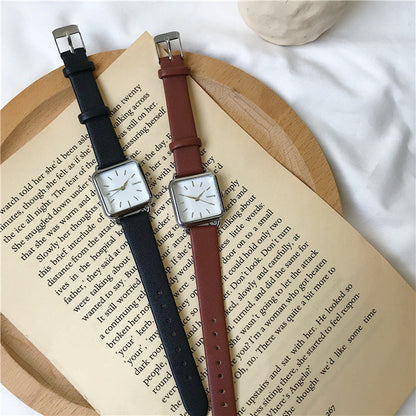 Womens Gold Silver Minimalist Square Dial Elegant Watches