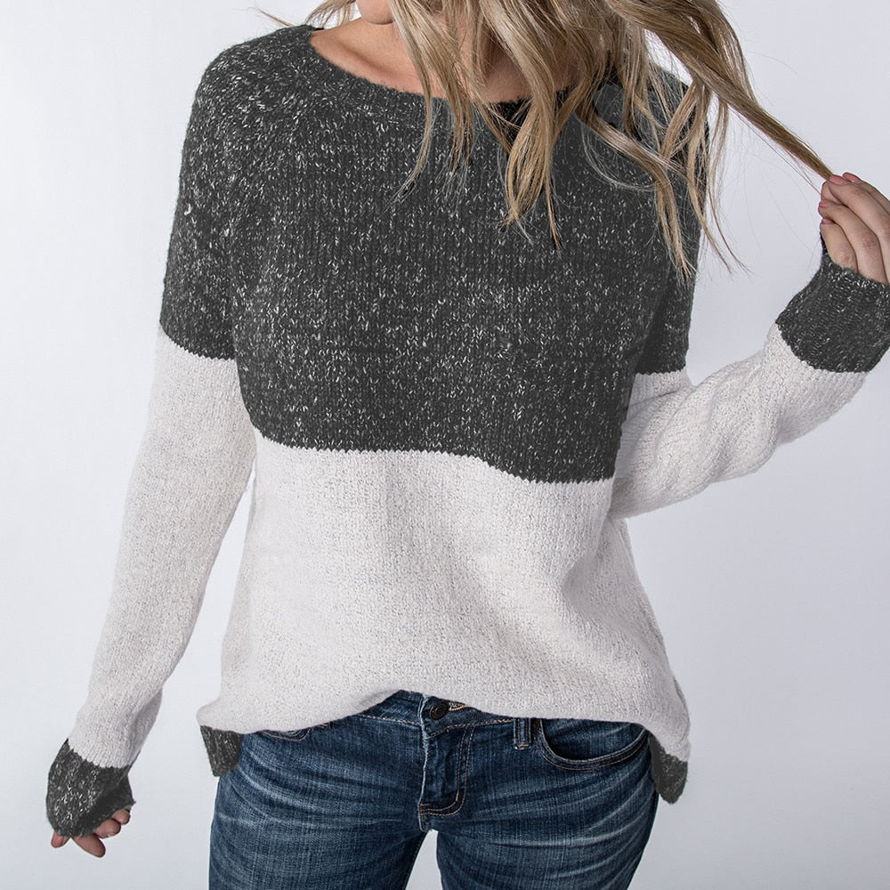 Women's Color Block Winter Sweaters