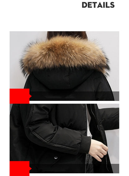 Furry Edge Hooded Thicken Winter Women Oversized Parkas