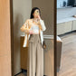 New Women's High Waisted Straight Casual Wide Leg Pants